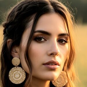 Boho Tile earrings,  handcrafted  Earrings, Vintage Tile Earrings